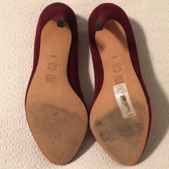 Saks Fifth Avenue Dark Eggplant Stilettos - Picture 4 of 7